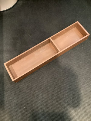 Vintage Brown Wood Divided Tray