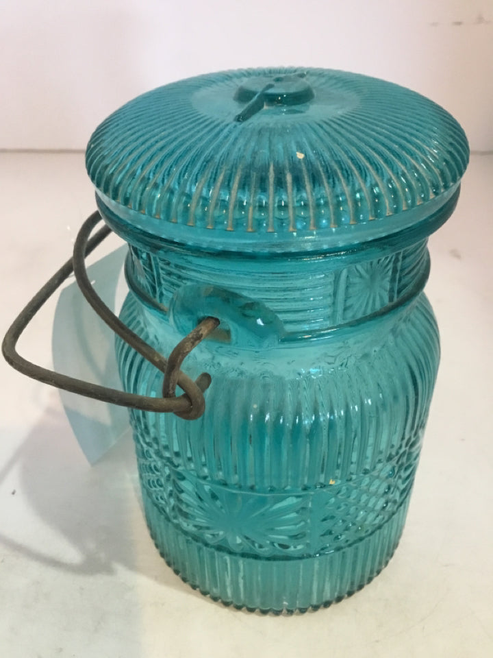 Avon Vintage Blue Glass Jar
