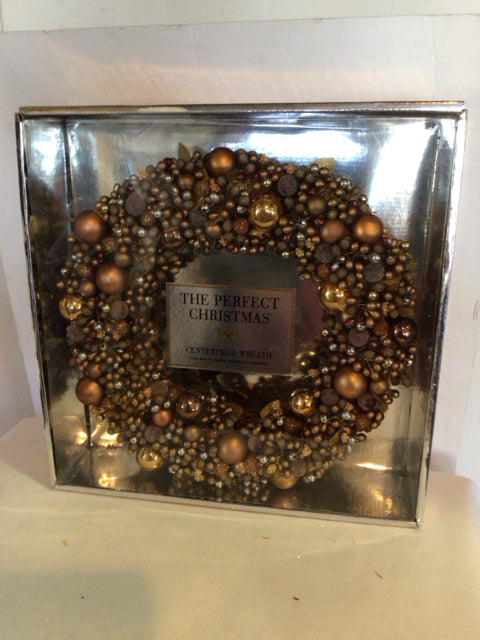 Christmas Brown/Gold Wreath Centerpiece Holiday Item