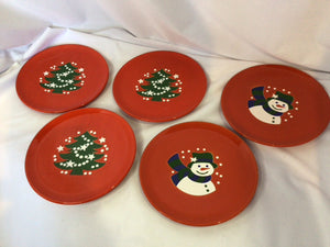 Waechtersbach Christmas Red Ceramic Set of 5 Holiday Item