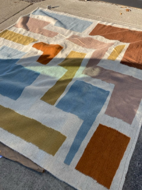 Dhurrie Wool Geometric Cream/Multi Rug