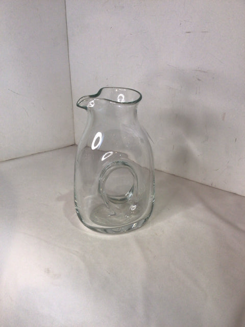Clear Blown Glass Pitcher