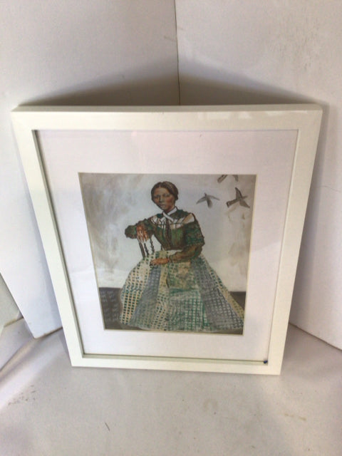 Ethnic White/Blue Woman Framed Art