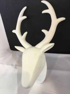 Ceramic Head Deer White Wall Decoration Art