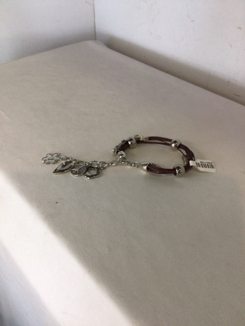 Brown/Silver Charms Bracelet