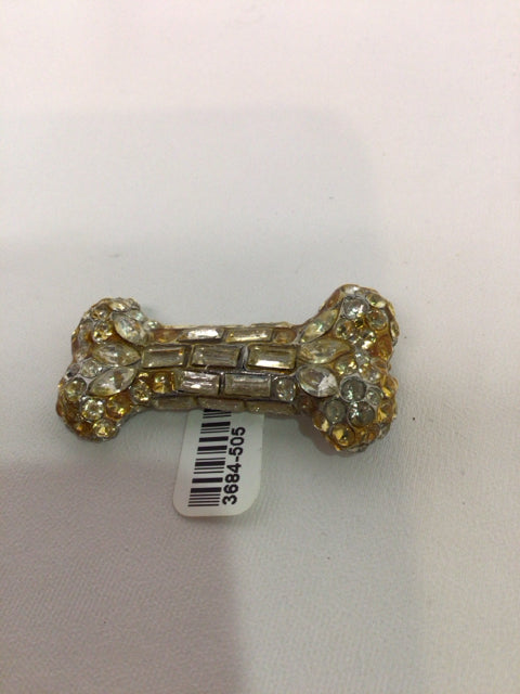 Wendy Gell Dog Bone Rhinestone Pin