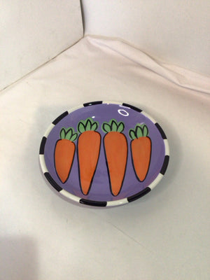 Easter Purple/Orange Ceramic Carrot Plate