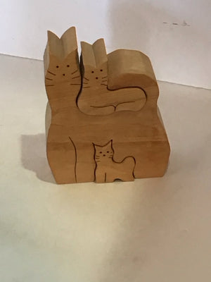 Stacking Wood Cats Puzzle