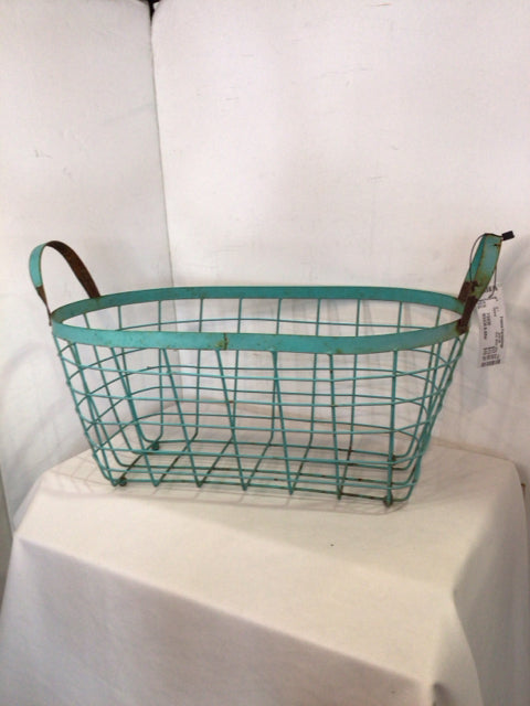 Blue Metal Wire Basket