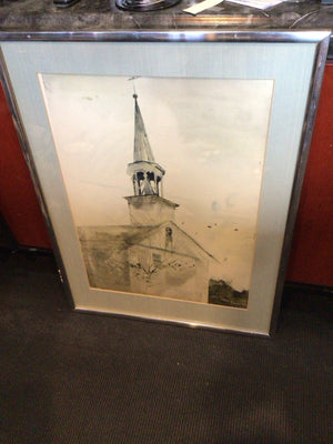 watercolor Church Framed Art