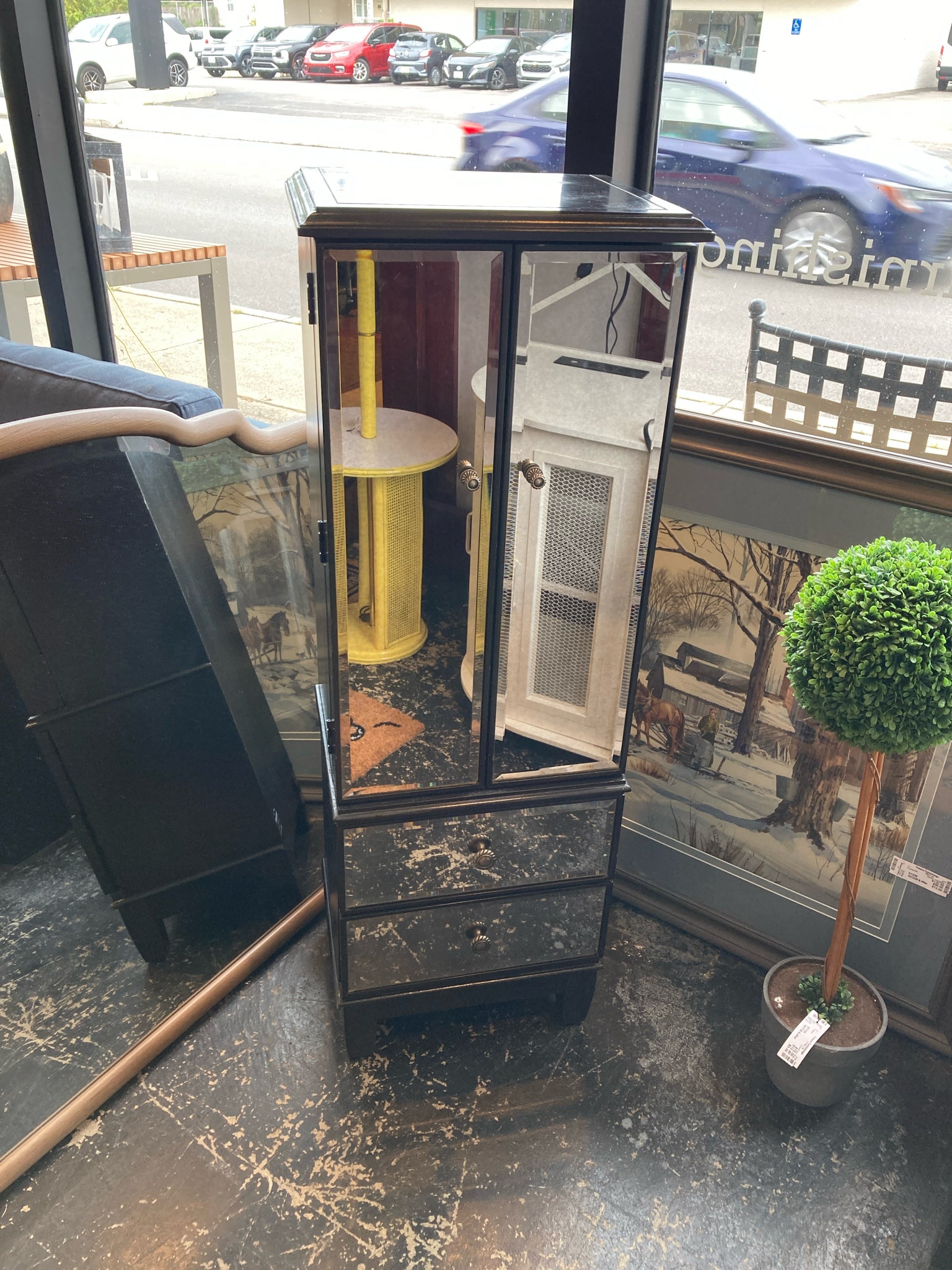 Mirrored Front Jewelry Box