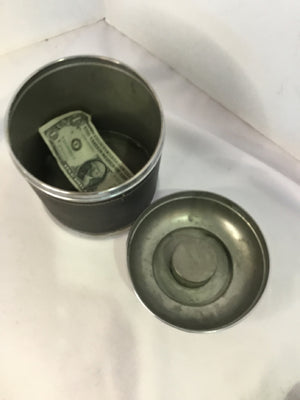 Black/Silver Metal Canister