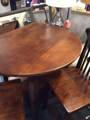 Pub Wood Drop Leaf W/Chair Table