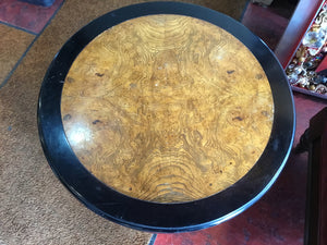 Oriental Wood AS IS Round Black/Brown Table