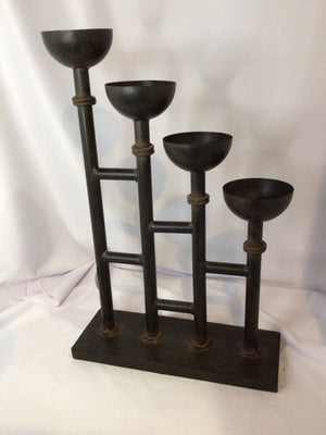 Bronze Metal Graduated Candle Holder