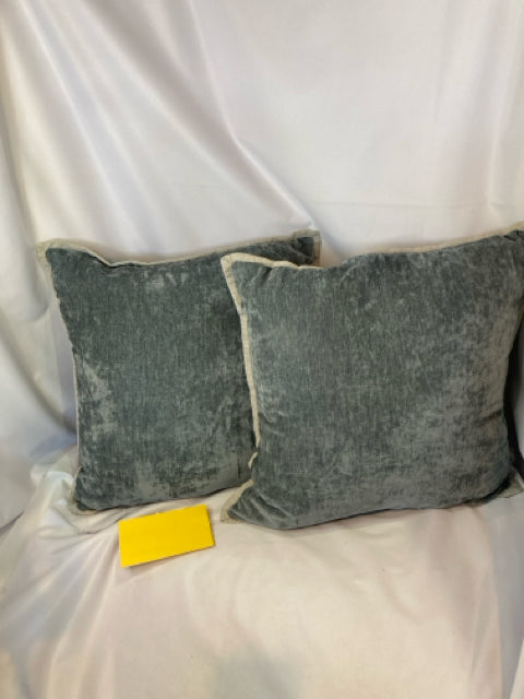 Down Blue Velvet Pair Pillow Set