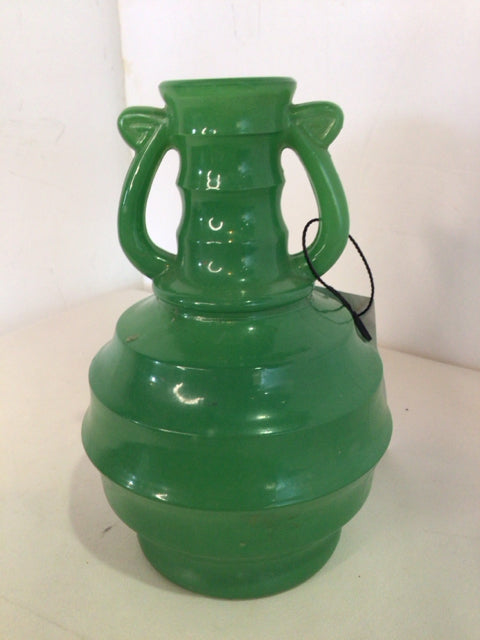 Akro Agate Vintage Green Glass Vase