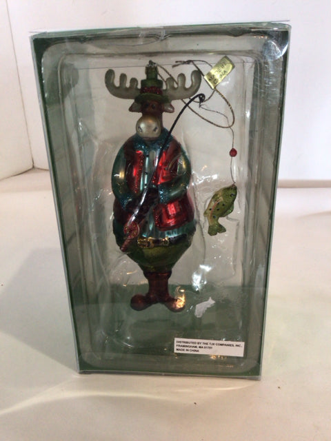 Multi-Color Glass Moose Ornament