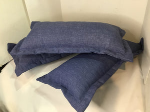 Set of 3 Blue Polyester Pillow Set