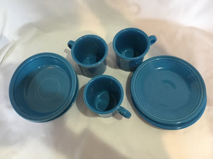 Fiesta Blue Ceramic 7 pieces Dish Set