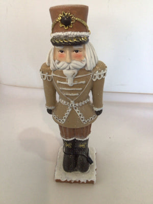 Nutcracker Tan/White Resin Holiday Item