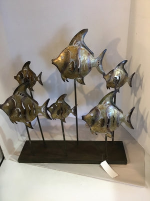 Metallic Metal Fish Statue