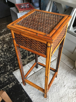 Bohemian Brown Wicker Plant Stand