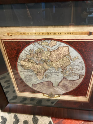 Multi-Color World Globe Framed Art