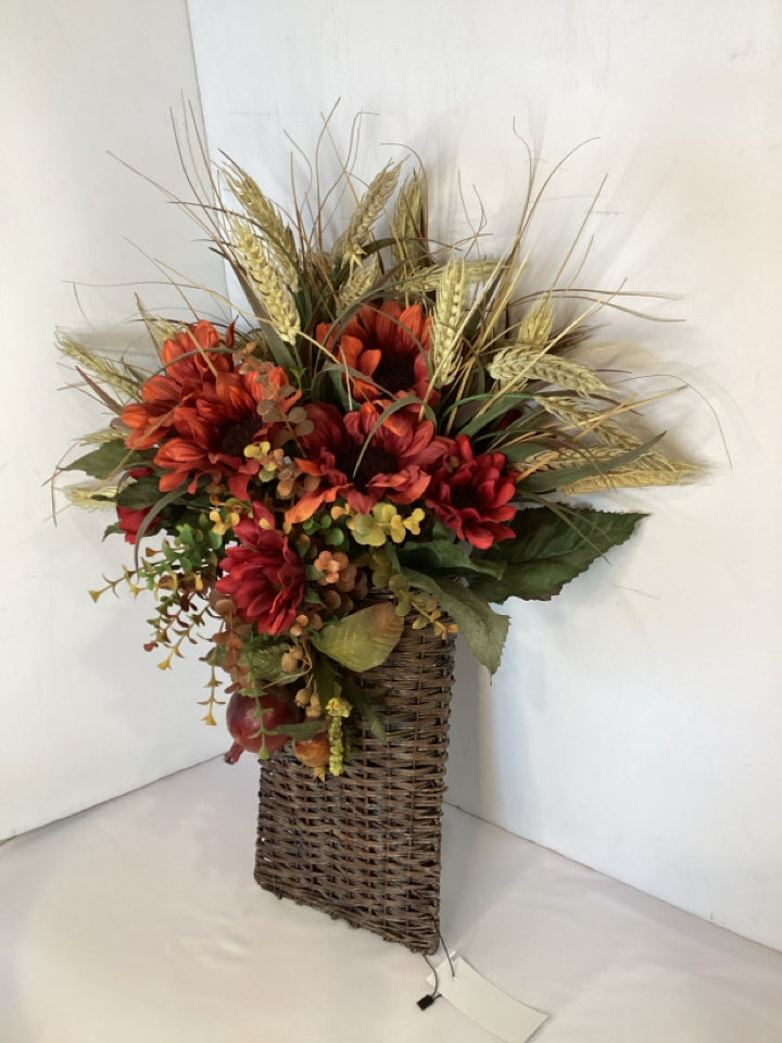 Wall Pocket Multi-Color Fall Faux Flowers