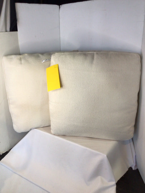 Pair Cream Square Pillow Set