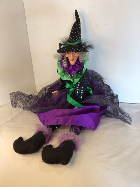 Halloween Black/Purple Witch Holiday Item