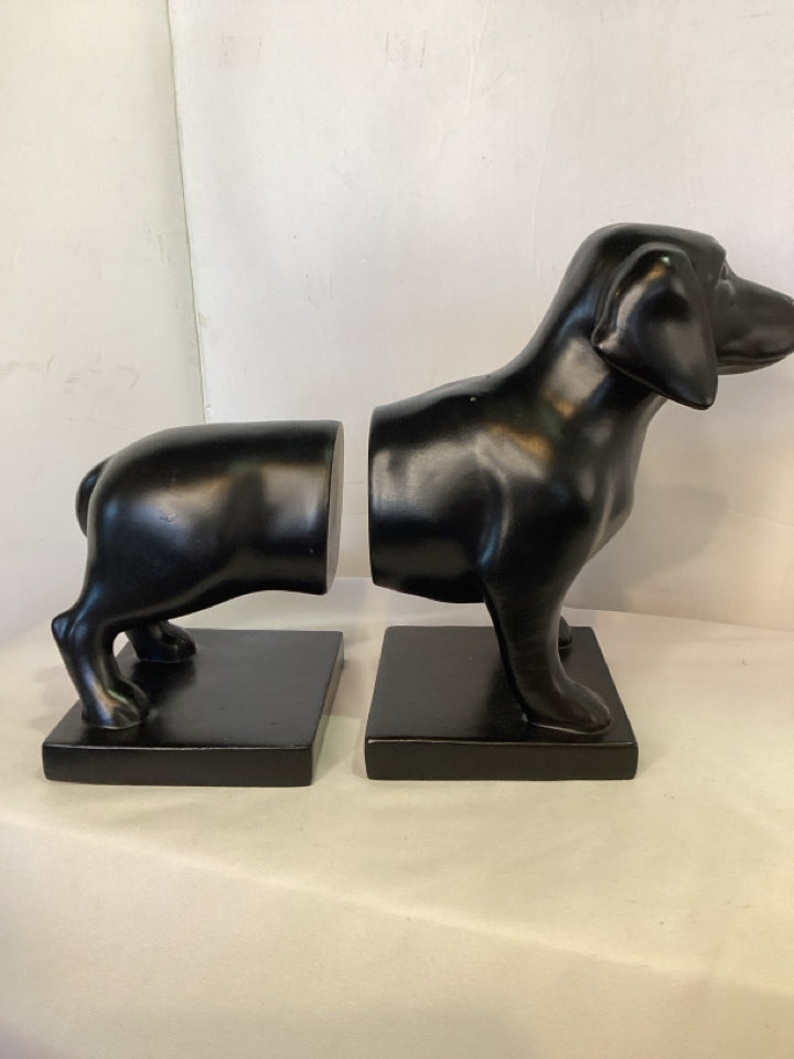 Black Resin Dachshunds Book Ends