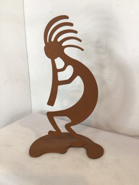 Southwestern Blue Metal Kokopeli Statue