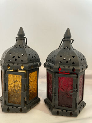 Moroccan Black Metal Pair Lantern