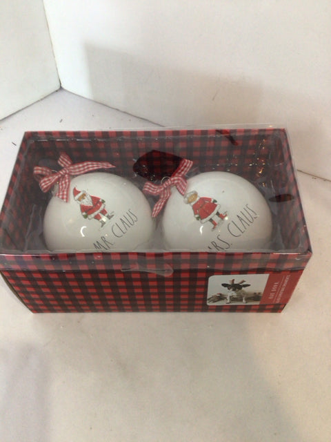 Rae Dunn Christmas White/Red Ornaments Holiday Item