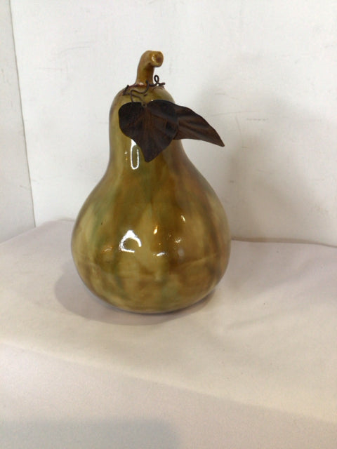 Gold Ceramic Pear Figurine