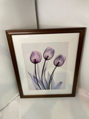 White/Purple Flowers Framed Art