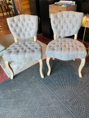 Home Accents Tufted Pair Gray Chair Set