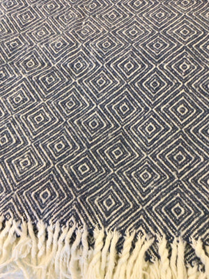 Blue/White Cotton AS IS Throw