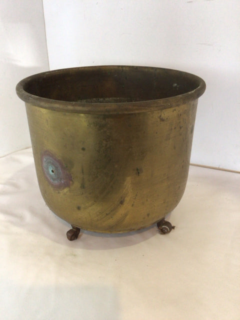 Vintage Brass Lion Planter
