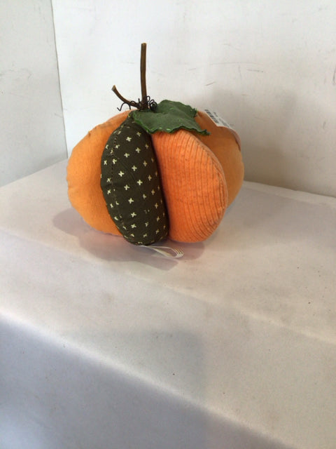 Fall Orange & Blk Fabric Polyester Pumpkin Holiday Item
