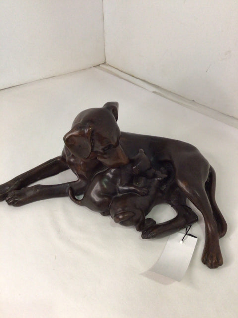 Maitland Smith Bronze Metal Dog Statue