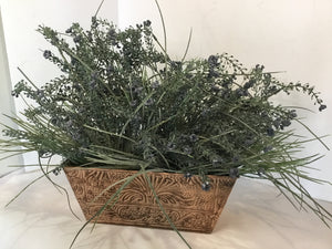 Lavender Plastic In Planter Faux Flowers