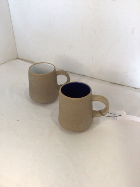 World Market Pair Brown Ceramic Mug Set