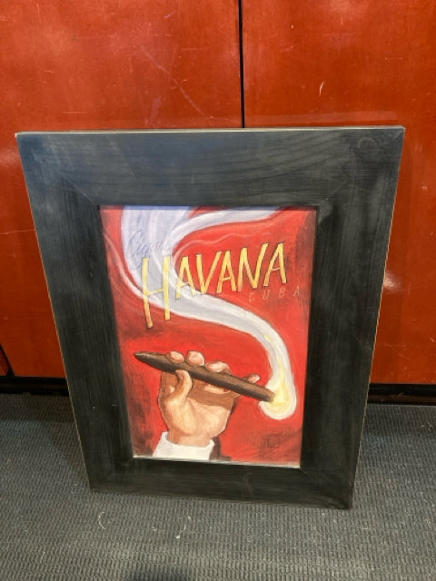 Signed Red/Brown Cigar Framed Art