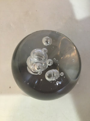 Clear Glass Bubble Paperweight