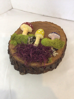 Retro Wood Mushrooms Wall Decoration Art