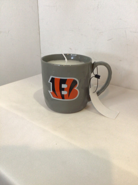 Gray/Orange Ceramic Mug Candle