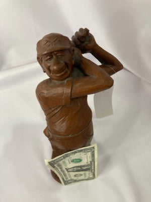 Red Mill Mfg Brown Resin Golfer Sculpture