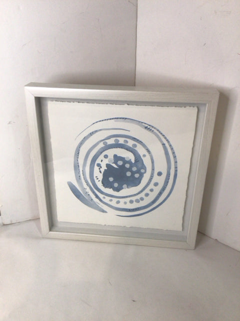 Shadow Box White/Blue Framed Art